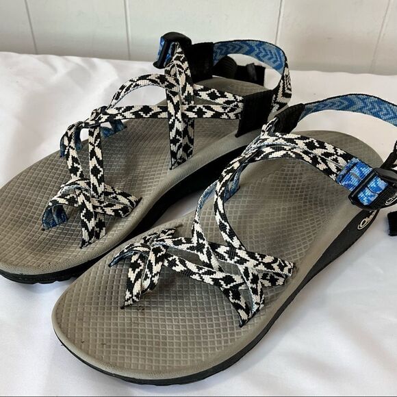 Chaco ZX2 Double Strap Toe Loop Yampa Hiking Sport Sandal Gray White Womens 9 - Picture 1 of 6
